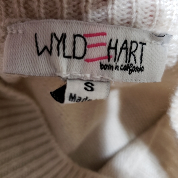 Wyld Hart Floral Embroidered Cream Knit Sweater - Picture 5 of 9